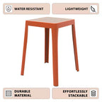 Tabouret de salle à manger carré empilable avec plateau en osier, conception légère et durable pour la cuisine, le jardin, le balcon, le café, le patio ou la terrasse