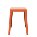 Tabouret de salle à manger carré empilable avec plateau en osier, conception légère et durable pour la cuisine, le jardin, le balcon, le café, le patio ou la terrasse