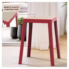 Tabouret de salle à manger carré empilable avec plateau en osier, conception légère et durable pour la cuisine, le jardin, le balcon, le café, le patio ou la terrasse