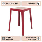Tabouret de salle à manger carré empilable avec plateau en osier, conception légère et durable pour la cuisine, le jardin, le balcon, le café, le patio ou la terrasse