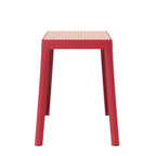 Tabouret de salle à manger carré empilable avec plateau en osier, conception légère et durable pour la cuisine, le jardin, le balcon, le café, le patio ou la terrasse