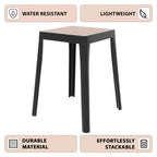 Tabouret de salle à manger carré empilable avec plateau en osier, conception légère et durable pour la cuisine, le jardin, le balcon, le café, le patio ou la terrasse
