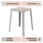 Tabouret de salle à manger carré empilable avec plateau en osier, conception légère et durable pour la cuisine, le jardin, le balcon, le café, le patio ou la terrasse