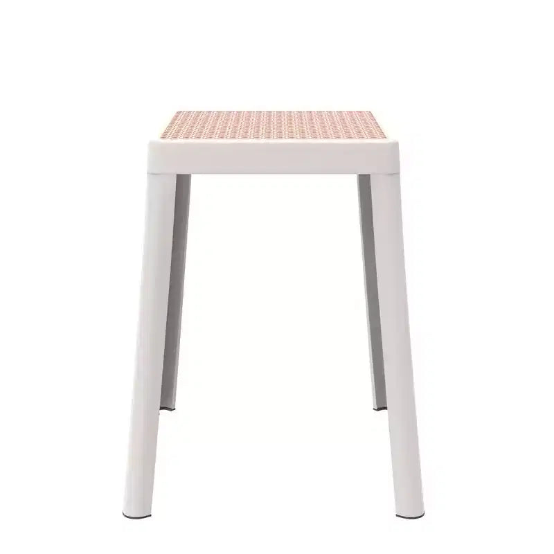 Tabouret de salle à manger carré empilable avec plateau en osier, conception légère et durable pour la cuisine, le jardin, le balcon, le café, le patio ou la terrasse