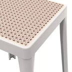 Tabouret de salle à manger carré empilable avec plateau en osier, conception légère et durable pour la cuisine, le jardin, le balcon, le café, le patio ou la terrasse
