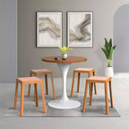 Tabouret de salle à manger carré empilable avec plateau en osier, conception légère et durable pour la cuisine, le jardin, le balcon, le café, le patio ou la terrasse