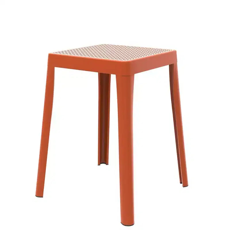 Tabouret de salle à manger carré empilable avec plateau en osier, conception légère et durable pour la cuisine, le jardin, le balcon, le café, le patio ou la terrasse