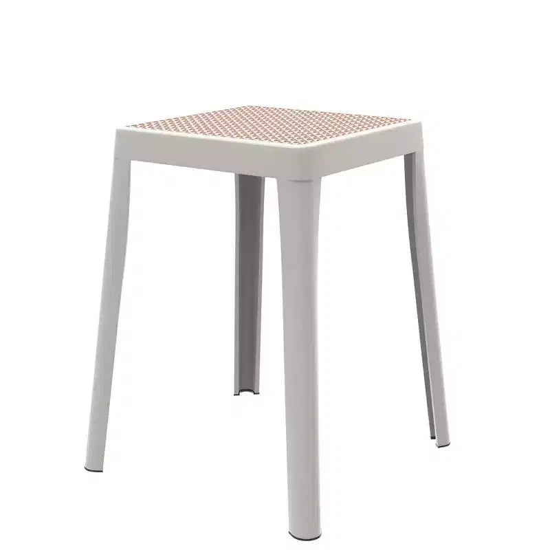 Tabouret de salle à manger carré empilable avec plateau en osier, conception légère et durable pour la cuisine, le jardin, le balcon, le café, le patio ou la terrasse