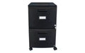 Storex Two-Drawer Mobile Filing Cabinet, 2 Legal/Letter-Size File Drawers, Black, 14.75 x 18.25 x 26