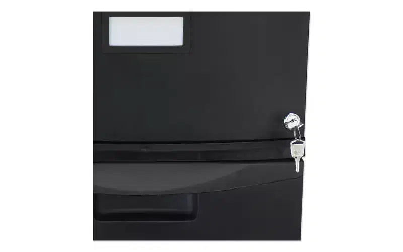 Meuble de classement mobile, 2 tiroirs pour dossiers format légal/lettre, noir, 14,75 x 18,25 x 26