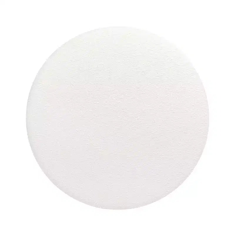 Pouf rembourré rond Bali avec base en bois naturel