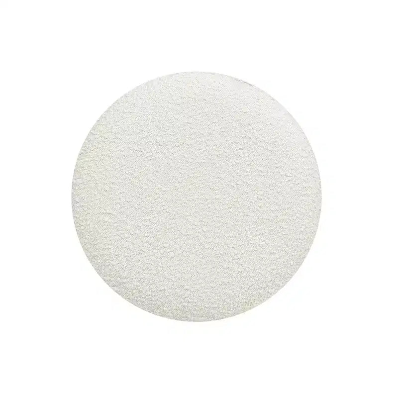 Pouf rembourré rond Bali avec base en bois naturel