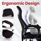Fauteuil de bureau ergonomique en maille avec repose-pieds, hauteur réglable et dossier inclinable