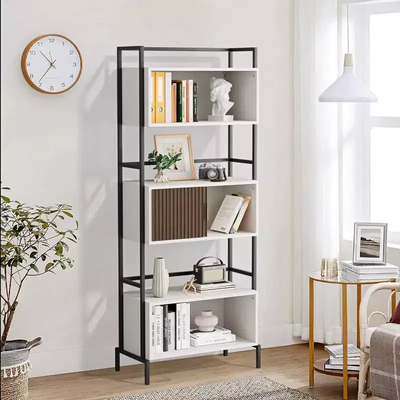 Hyleory Triple Cabinet Bookcase, Vertical Storage Cabinet, Decorative Cabinet