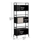 Bibliothèque à triple armoire, Armoire de rangement verticale, Armoire décorative