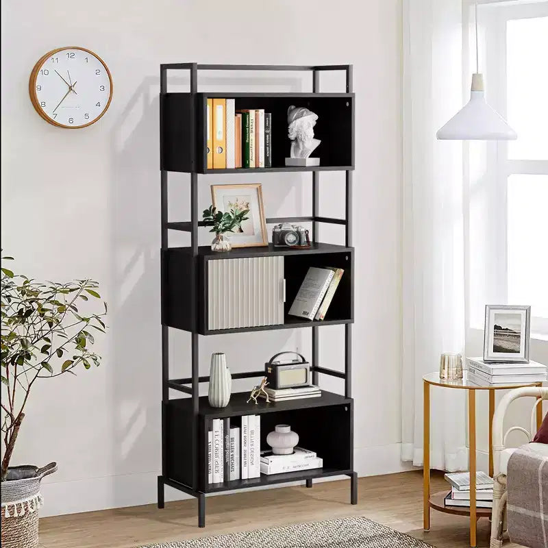 Bibliothèque à triple armoire, Armoire de rangement verticale, Armoire décorative
