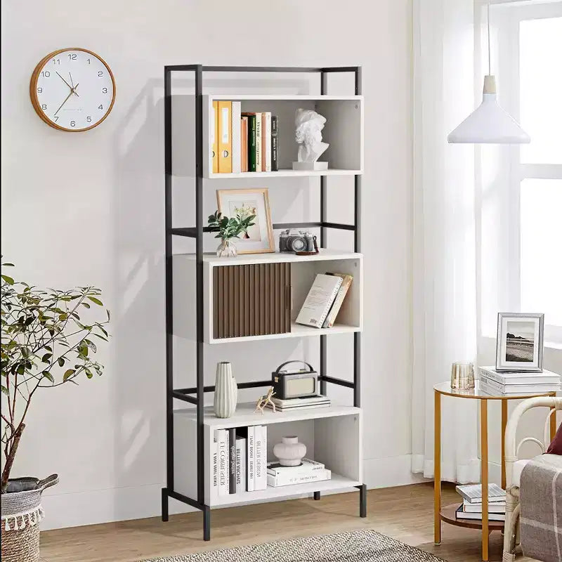 Bibliothèque à triple armoire, Armoire de rangement verticale, Armoire décorative