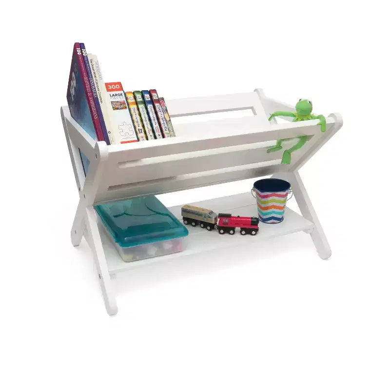 Organiseur de livres pour enfants avec étagère, Blanc