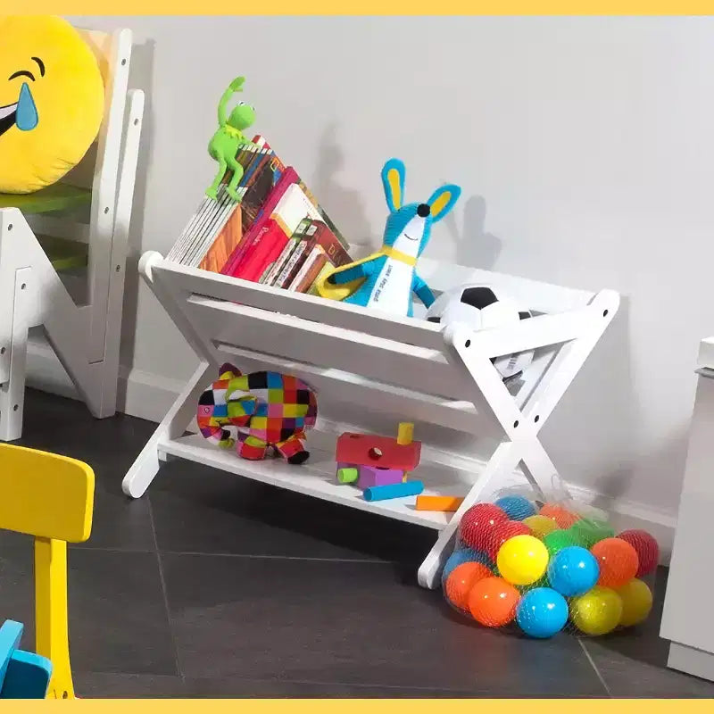 Organiseur de livres pour enfants avec étagère, Blanc