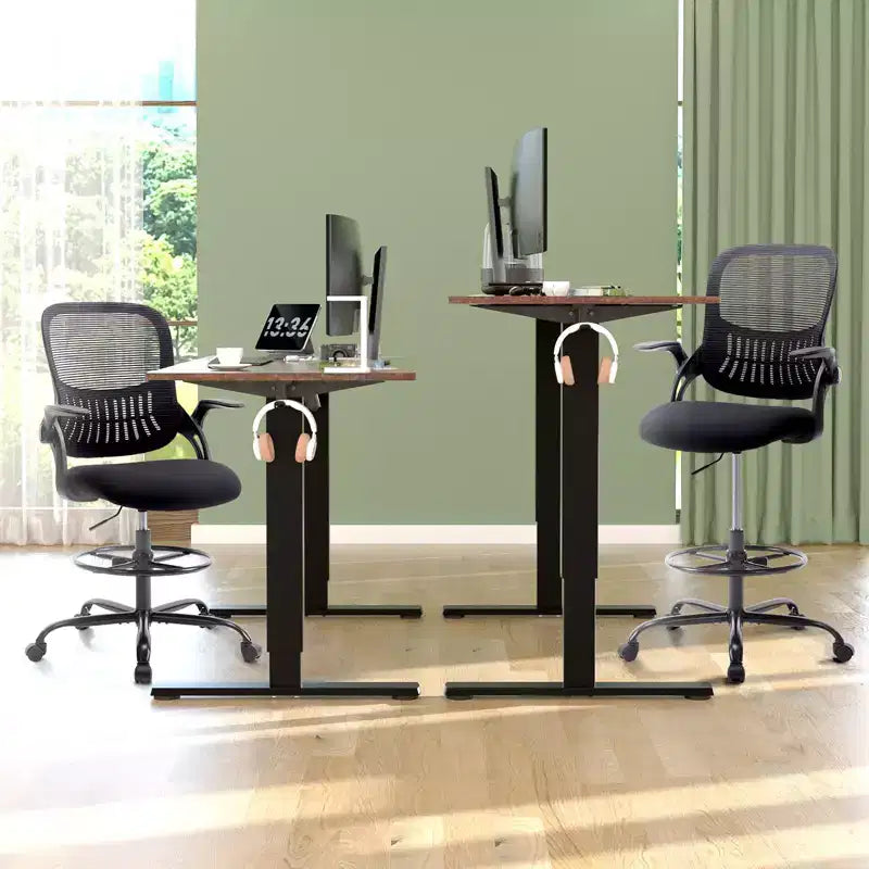 Chaise de bureau ergonomique haute réglable avec accoudoirs relevables