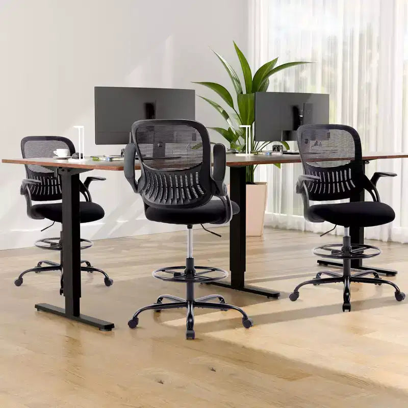 Chaise de bureau ergonomique haute réglable avec accoudoirs relevables