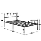 Cadre de lit plateforme en métal avec tête et pied de lit | Cadre de lit Queen, Full, Twin avec rangement | Cadre de lit robuste sans sommier tapissier requis