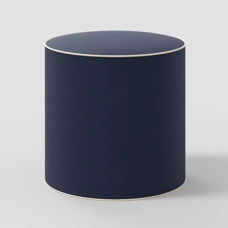 Pouf en velours contrasté