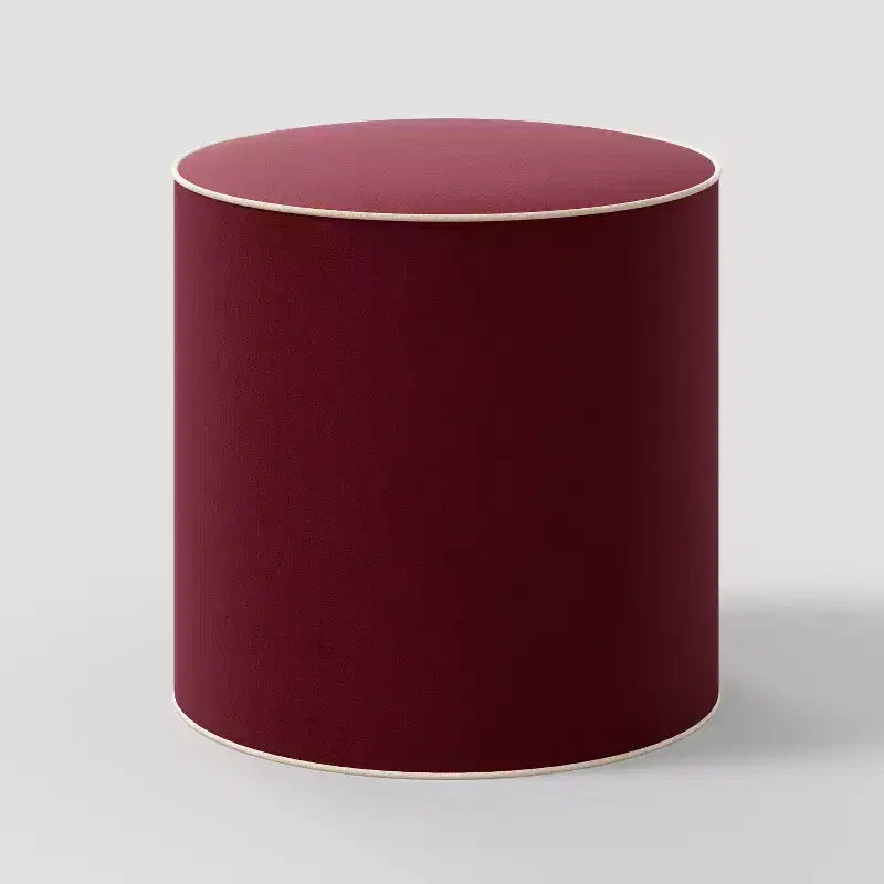 Pouf en velours contrasté