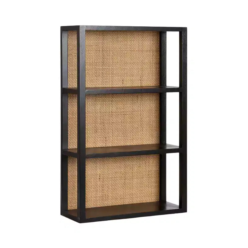 Kate & Laurel All Things Decor 30 Ori Rattan/Wood Wall Shelf